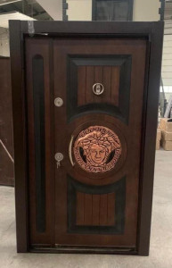 Turkish Security Door feturing a decorative copper Medusa head emblem