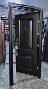 Black Seurity Steel door also commonly referred to as a German or Turkish door 