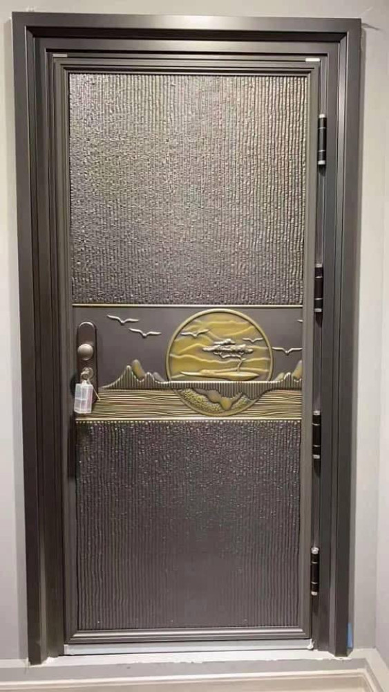 High-Security Steel Entrance door with a decorative landscape design