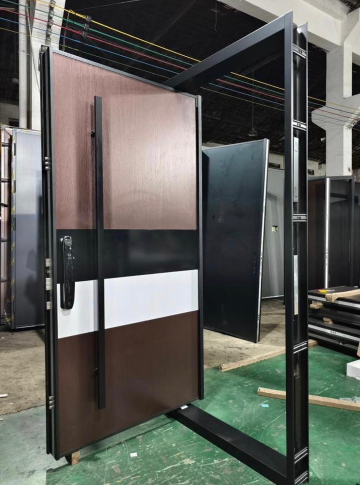 modern multi-color security steel door designed for luxury villas or residential main entrnace