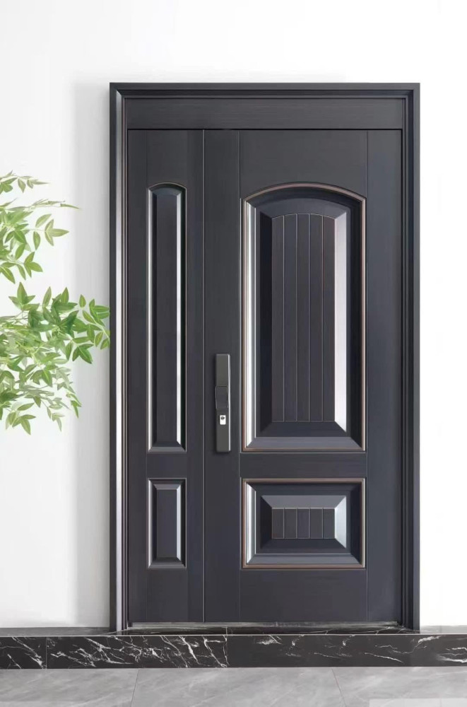 high-security steel door, likely designed for villa luxury residence entrances