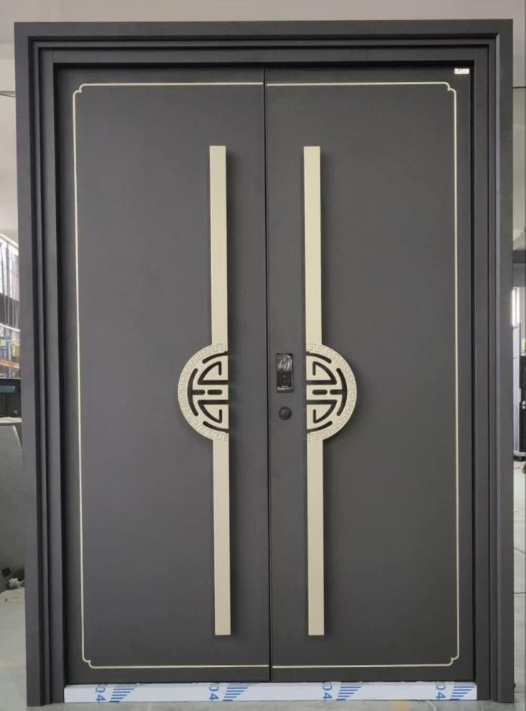 Security Steel double door featuring modern design elements
